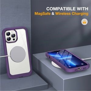 Miracase Glass iPhone 13 Pro Case 6.1 inch, Purple